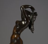 Jef LAMBEAUX (1852-1908) ‘La danseuse’ Bronze with shaded brown patina, signed on the base and foundry stamp ‘Usines Vojave à Bruxelles’.