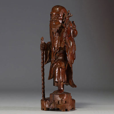 Chine - Sage, sculpture en bois de buis, époque XIXème.