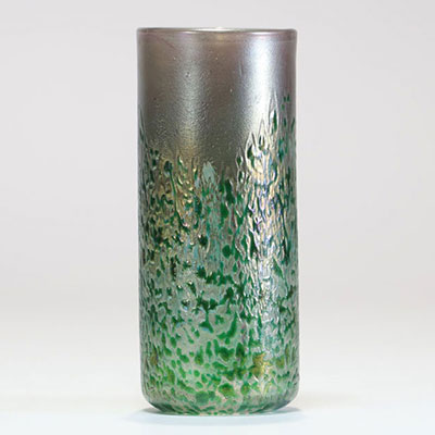 Phoenician Glass Malta - Iridescent glass vase in the Loetz style, signed.