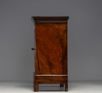 Louis Philippe master piece of furniture in solid mahogany and magnifying glass, 19th century.