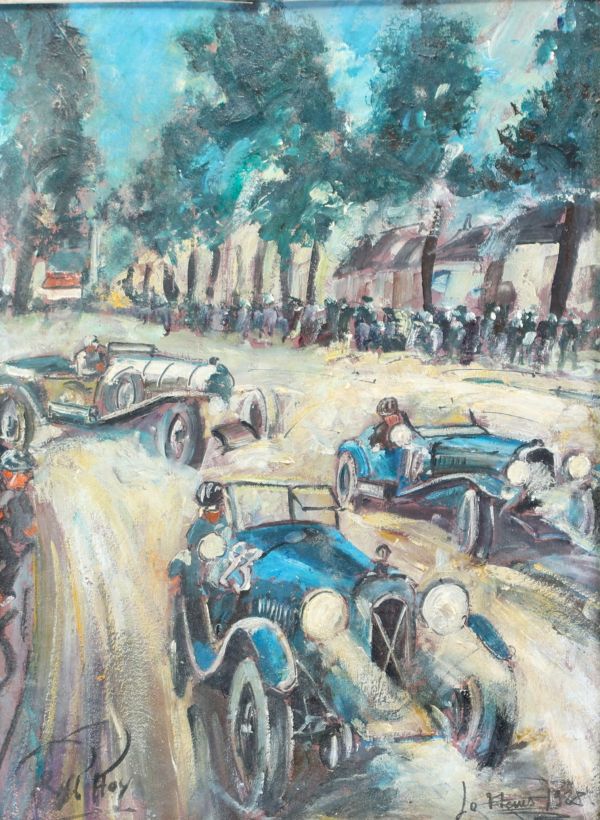 ‘Le Mans 1927’ Oil on panel after Géo Ham