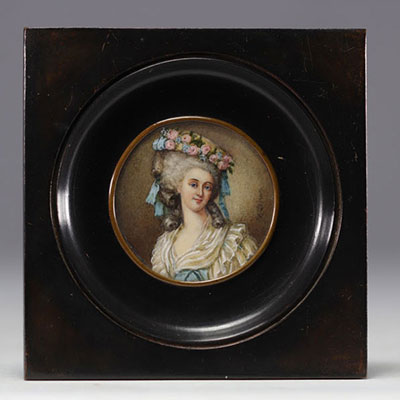 V. LEBRUN (1755-1842) Miniature, Portrait de 