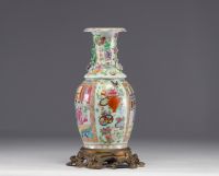 China - Canton porcelain vase mounted on bronze, 19th century.