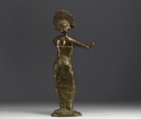 Antique bronze sculpture of an Indonesian dancer.