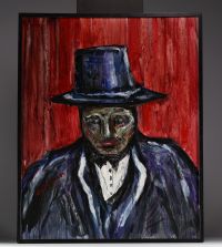 Louis CALLEBAUT (1935-2019) ‘L'homme au chapeau’ Oil on canvas, signed.