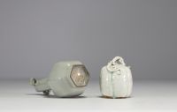 China - Set of four celadon porcelain vases.