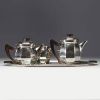 DUROUSSEAU et RAYNAUD - Art Deco silver-plated coffee service, circa 1930.