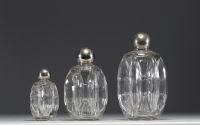 Set of three Art Deco bottles, circa 1925.