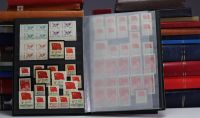 Set of various stamp albums and documents from China and around the world.