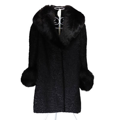 Long astrakhan fur coat