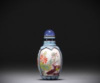 China - Snuffbox in multi-layered glass with painted and enamelled decoration - Qianlong