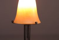 DAUM Nancy - Art Nouveau table lamp, orange shaded glass globe.