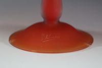 Charles SCHNEIDER (1881-1953) Mushroom lamp in orange-red marbled glass, signed on the foot.