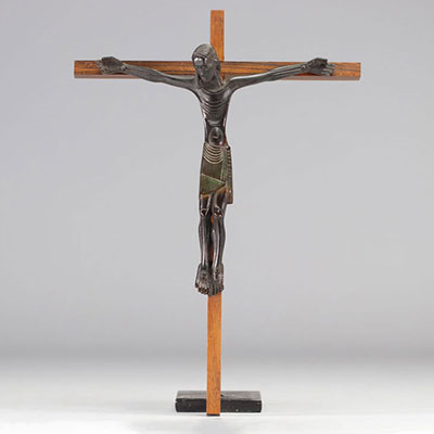 Lambert RUCKI (1888-1967) Crucifix en bronze 