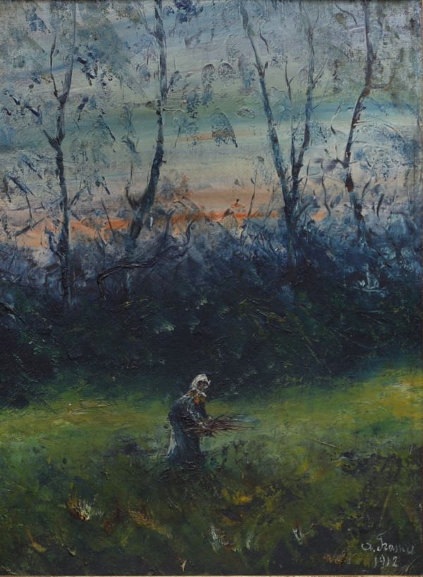 A. FRANCQ (XIX-XX) ‘Crépuscule’ Oil on panel, signed.