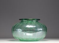 Napoleone MARTINUZZI (1892-1977) for Venini - Flattened spherical vase in transparent green glass, circa 1925