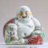 China - Polychrome porcelain Buddha, recessed mark under the piece, Republic.