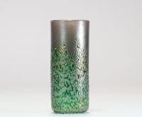 Phoenician Glass Malta - Iridescent glass vase in the Loetz style, signed.