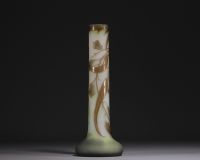 Établissements Émile GALLÉ (1846-1904) Acid-etched multi-layered glass vase with eucalyptus decoration, signed on the base