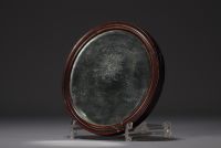 China - Carved jade hand mirror.