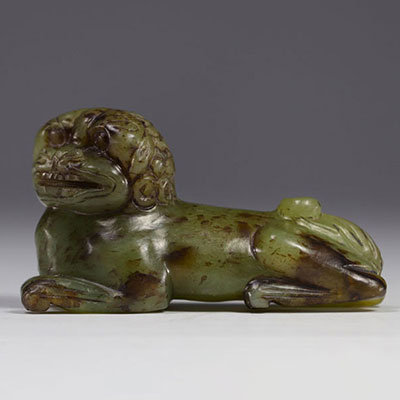 China - Pekingese dog in jade, Qing period.