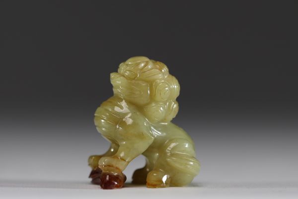 Chine - Lion de Fô, sculpture en jade.