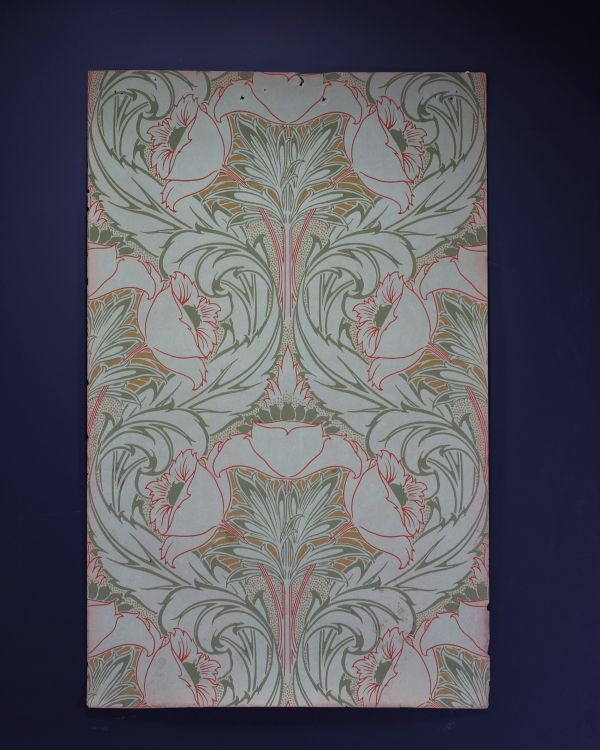 Très rare échantillon de papier à tapisser Art Nouveau anglais, travail Arts and Craft, c.1895.