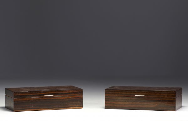 Pair of Art Deco rosewood boxes.