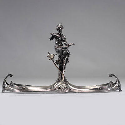 Art Nouveau centerpiece with young woman 1900