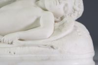 Raymond GAYRARD (1777-1858) ‘Sleeping Cupid’ 19th century white marble sculpture.