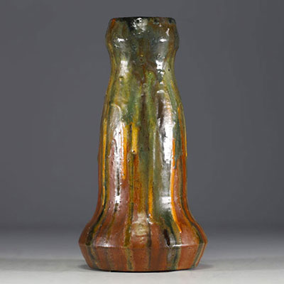 Arthur CRACO (1869-1955) Art Nouveau glazed ceramic vase, stamped Arthur Craco under the base, circa 1900.