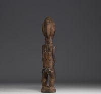 Côte d'Ivoire - Statue féminine Baoulé en bois sculpté.