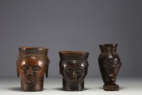 Africa DRC - Set of three Kuba cups, early 20th century.