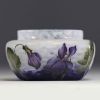 DAUM Nancy - Couve in acid-etched multi-layered glass with enamelled decoration of violets, signed.