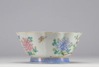 Large porcelain bowl from the Famille Rose with flowers and phoenix decoration from the 19th century