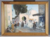 Robert GÉNICOT (1890-1981) “Mosquée à Sidi Bou Inia” Oil on canvas, signed.