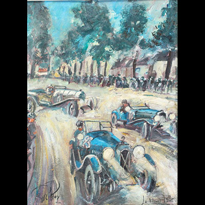 ‘Le Mans 1927’ Oil on panel after Géo Ham