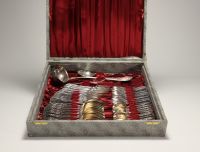 112-piece silver-plated household set.