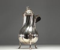 Imposing Louis XV silver coffee pot and chocolate pot, Lille, 1752.