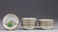 China - Chinese porcelain cup and plate set, mid 20th century.