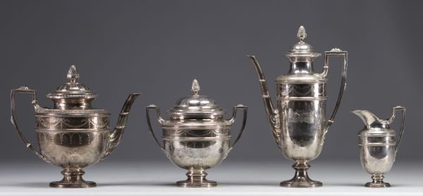 Jean-Baptiste Claude ODIOT à PARIS - Solid silver coffee service.