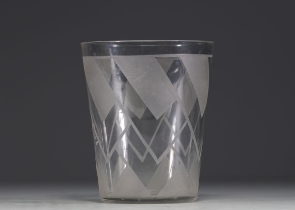 Art Deco acid-etched vase, marked FB under the piece, circa 1930.