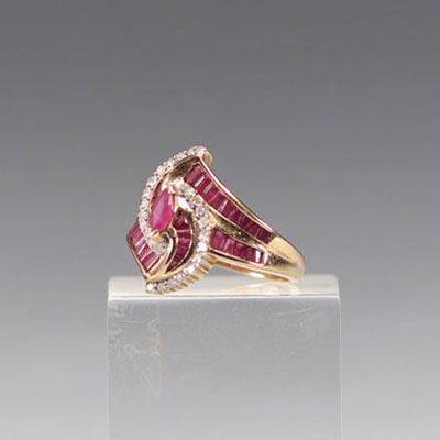 Gold Ruby and Diamond Ring