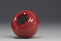 China - Oxblood porcelain paintbrush, blue mark under the piece.