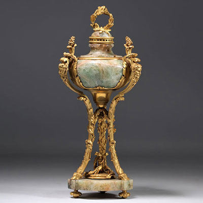 Napoleon III gilt bronze and marble vase stamped COLIN, Paris