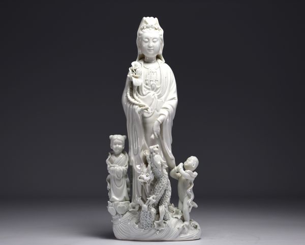 China - Chinese white porcelain Guanyin figure, 20th century.