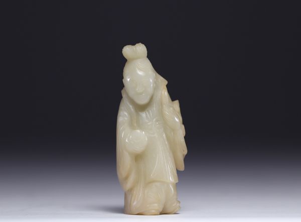 Chine - statuette de sage en Jade néphrite, époque Qing.