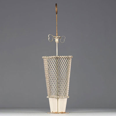 Mathieu MATÉGOT (1910-2001) Conical umbrella stand in metal perforated with geometric motifs, circa 1950.