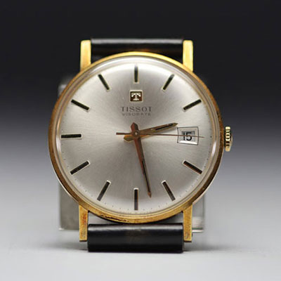 Tissot Visodate - Men's watch with 18k gold case, mechanical.
