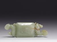 China - Jadeite carp brushwork, Qing period.